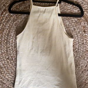 Yellow striped high knock tank top